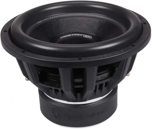 Rockville Destroyer 15D1 15 in 8000W Peak Competition Car Audio Subwoofer Dual 1-Ohm, USA Voice Coils, Triple-Stacked Magnets, High BL Motor, for Car Audio Enthusiasts, 2-Piece in Saudi Arabia