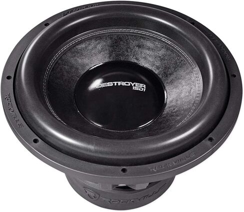 Rockville Destroyer 15D1 15 in 8000W Peak Competition Car Audio Subwoofer Dual 1-Ohm, USA Voice Coils, Triple-Stacked Magnets, High BL Motor, for Car Audio Enthusiasts, 2-Piece in Saudi Arabia