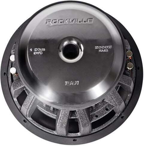 Rockville Destroyer 15D1 15 in 8000W Peak Competition Car Audio Subwoofer Dual 1-Ohm, USA Voice Coils, Triple-Stacked Magnets, High BL Motor, for Car Audio Enthusiasts, 2-Piece in Saudi Arabia