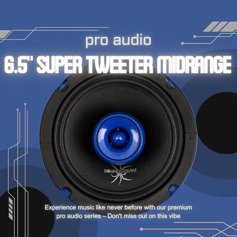 Soundstream SPM.654T - مكبر صوت للسيارة متوسط ​​المدى مقاس 6.5 بوصة | مكبرات صوت SPL عالية الأداء للصوت العالي | سماعات باب السيارة بقدرة 450 واط بحد أقصى 6.5 بوصة مع مكبر صوت فائق وسلة فولاذية - زوج in Saudi Arabia
