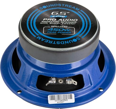 Soundstream SPM.654T - مكبر صوت للسيارة متوسط ​​المدى مقاس 6.5 بوصة | مكبرات صوت SPL عالية الأداء للصوت العالي | سماعات باب السيارة بقدرة 450 واط بحد أقصى 6.5 بوصة مع مكبر صوت فائق وسلة فولاذية - زوج in Saudi Arabia