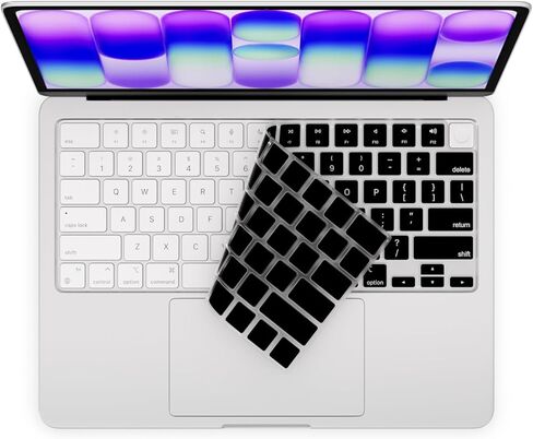 غطاء لوحة مفاتيح من السيليكون لجهاز 2026 MacBook Neo 13 بوصة A18 Pro مع معرف اللمس ومضاد للانسكاب والغبار وقابل للغسل وملحقات حماية تخطيط US/ANSI (أسود) in Saudi Arabia