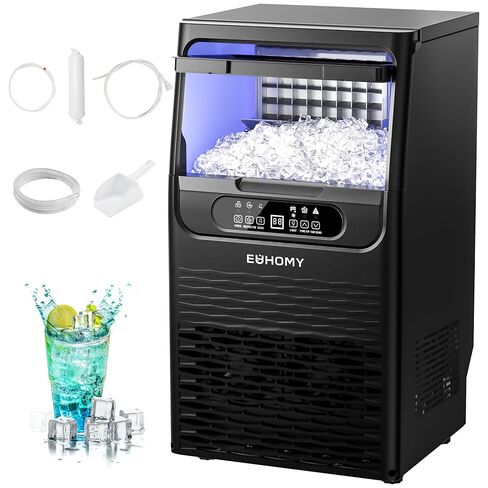 EUHOMY Commercial Ice Maker Machine,85lbs/24H,36 Ice Cubes in 8-12 Mins,Under Counter Ice Maker with Water Filter,12lbs Storage Capacity,Freestanding Ice Machine for Home/Bar/Cafe/Restaurant in Saudi Arabia