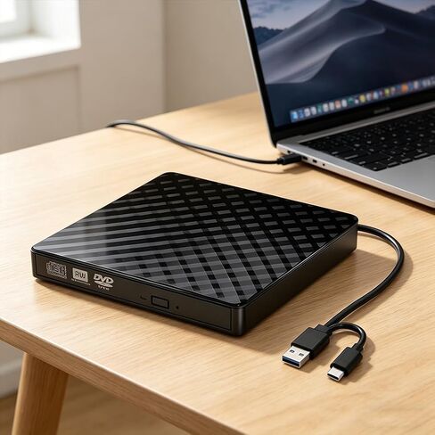 Portable External CD/DVD Drive for PC, Wide System Compatibility, USB 3.0 Interface, Multifunctional CD/DVD Burner and Player in Saudi Arabia