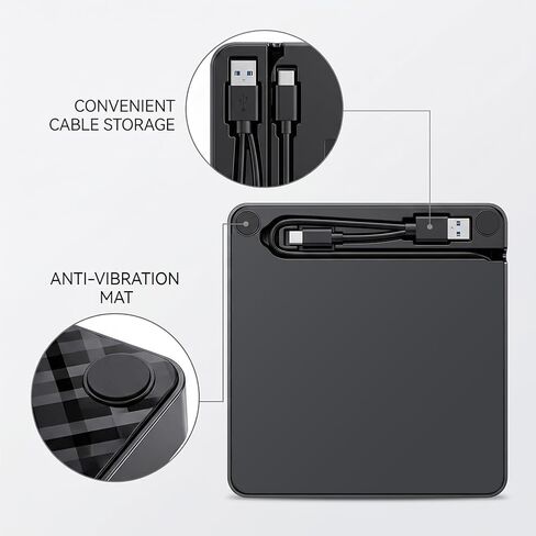 Portable External CD/DVD Drive for PC, Wide System Compatibility, USB 3.0 Interface, Multifunctional CD/DVD Burner and Player in Saudi Arabia