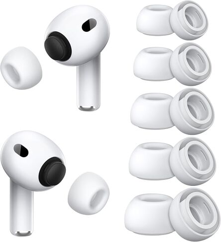Foam-Infused Ear Tips Replacement Compatible with AirPods Pro 3 (2025), Superior Comfort, Enhanced Noise Cancellation, Secure Fit, Excellent Sound Quality (XXS/XS/S/M/L, 5 Pairs) in Saudi Arabia