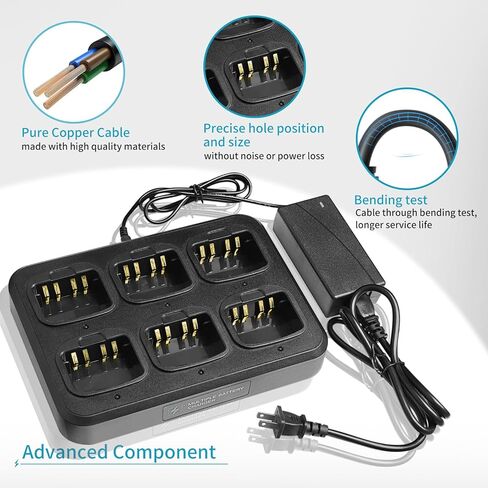 XPR7550 Six Way Rapid Charger PMNN4491A for Motorola XPR6550 XPR6350 XPR3500 XPR3300e XPR7350e PMNN4409 PMNN4493 Battery 6-Unit Charging in Saudi Arabia