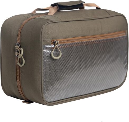 حقيبة سفر Raprance Professional Fly Tying، 4 جيوب شفافة وعلبة تخزين مبطنة للأدوات، مجموعة أدوات، مواد (زيتوني بني) in Kuwait