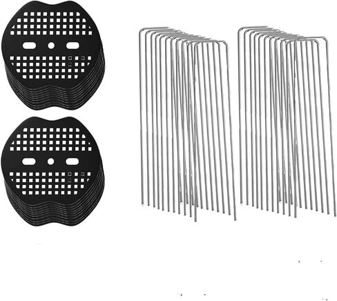 Heavy Duty U-Shaped Landscape Stakes - for Securing Weed Control Fabric, Geogrid and Garden Edging(20 Sets) in Saudi Arabia