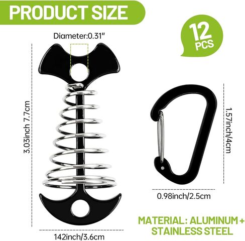 12 Pack Deck Anchors for Pool Cover, Pool Cover Anchors for Wood Deck, Deck Tie Down Anchor Outdoor Camping Accessories in Saudi Arabia