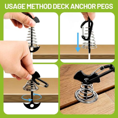 12 Pack Deck Anchors for Pool Cover, Pool Cover Anchors for Wood Deck, Deck Tie Down Anchor Outdoor Camping Accessories in Saudi Arabia