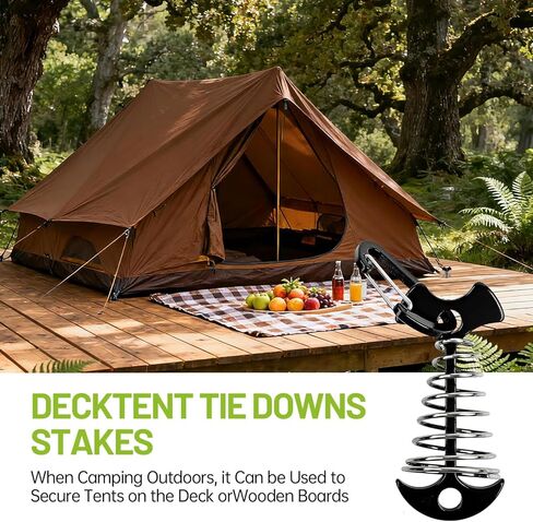 12 Pack Deck Anchors for Pool Cover, Pool Cover Anchors for Wood Deck, Deck Tie Down Anchor Outdoor Camping Accessories in Saudi Arabia