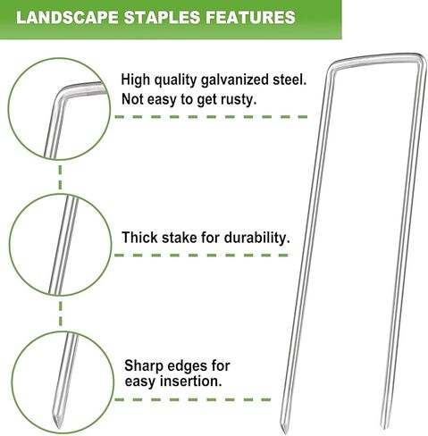 Landscape Staples, 8" Heavy-Duty Garden Stakes, U-Shaped Galvanized Securing Weed Fabric Landscape Fabric Netting Ground Sheets and Camping Tent 50 Pack in Saudi Arabia