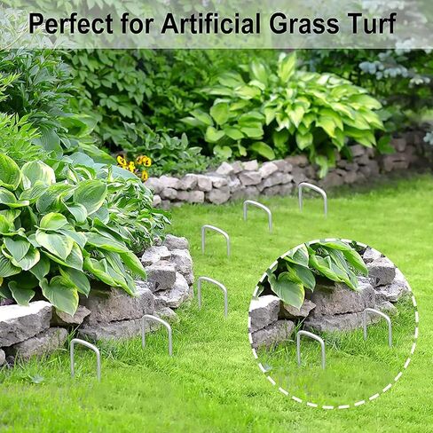 Landscape Staples, 8" Heavy-Duty Garden Stakes, U-Shaped Galvanized Securing Weed Fabric Landscape Fabric Netting Ground Sheets and Camping Tent 50 Pack in Saudi Arabia