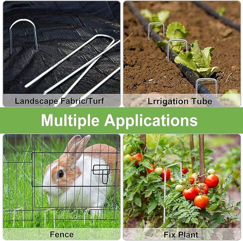 Landscape Staples, 8" Heavy-Duty Garden Stakes, U-Shaped Galvanized Securing Weed Fabric Landscape Fabric Netting Ground Sheets and Camping Tent 50 Pack in Saudi Arabia