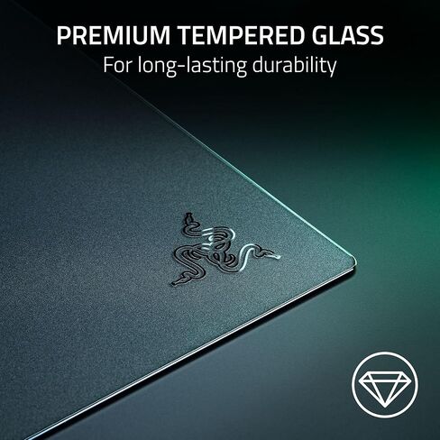 Razer Atlas Pro Tempered Glass Gaming Mouse Mat — Ultra-Thin 1.9mm, Dirt and Scratch Resistant, Ultra‑Smooth Low‑Friction Surface, Optimized for Optical Sensors, Anti-Slip Base — Black in Saudi Arabia