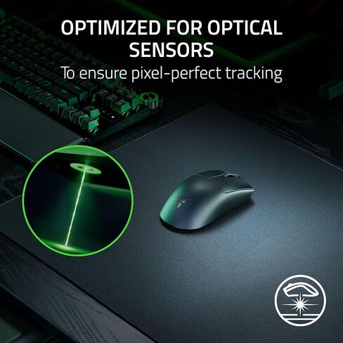 Razer Atlas Pro Tempered Glass Gaming Mouse Mat — Ultra-Thin 1.9mm, Dirt and Scratch Resistant, Ultra‑Smooth Low‑Friction Surface, Optimized for Optical Sensors, Anti-Slip Base — Black in Saudi Arabia