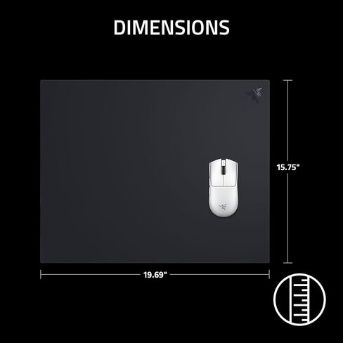 Razer Atlas Pro Tempered Glass Gaming Mouse Mat — Ultra-Thin 1.9mm, Dirt and Scratch Resistant, Ultra‑Smooth Low‑Friction Surface, Optimized for Optical Sensors, Anti-Slip Base — Black in Saudi Arabia