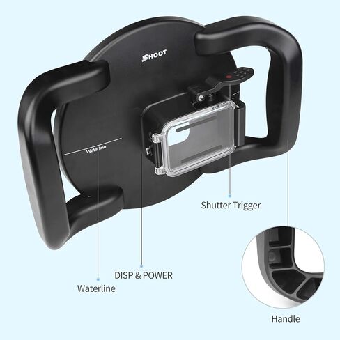 منفذ قبة متوافق مع Gopro Hero 13/12/11/10/9 أسود، عدسة قبة مزدوجة محمولة مدمجة 30 متر/98 قدم، حافظة مقاومة للماء مزودة بزر تشغيل in Kuwait