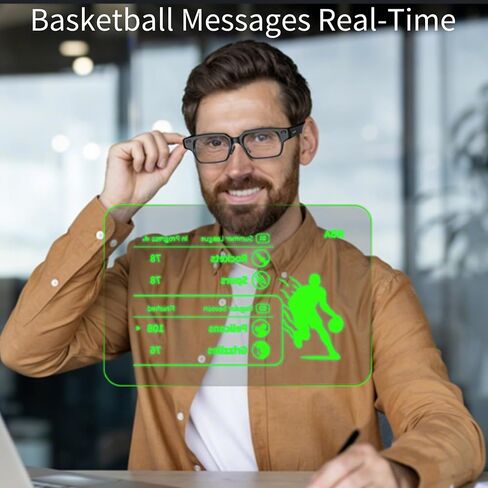 AiLens AI Glasses with 1200Nits Micro-OLED Dual Display, 37g Smart AR Glasses, AI Agent, Realtime Pop-up Message, Translation, Teleprompter for Speech, Music, Android & iOS in Saudi Arabia