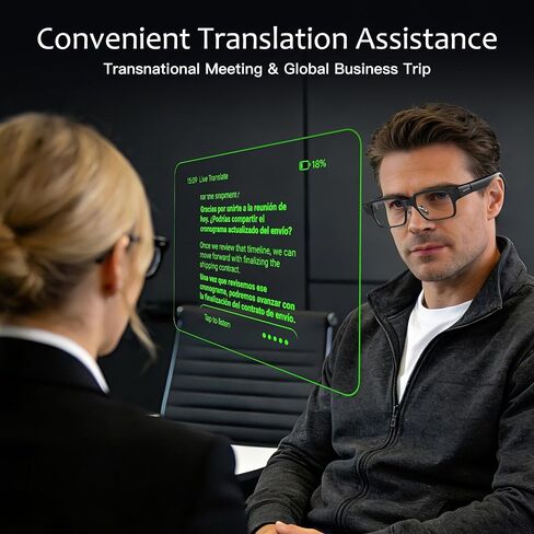 AiLens AI Glasses with 1200Nits Micro-OLED Dual Display, 37g Smart AR Glasses, AI Agent, Realtime Pop-up Message, Translation, Teleprompter for Speech, Music, Android & iOS in Saudi Arabia