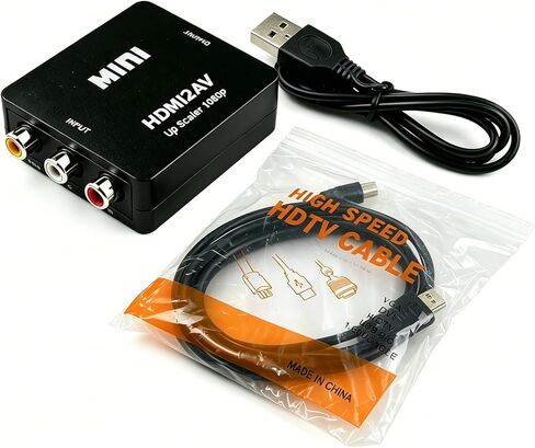 HDMI إلى RCA، محول HDMI إلى AV، محول صوت فيديو مركب 1080p 3RCA CVBs يدعم PAL/NTSC لعصا التلفزيون، Roku، Chromecast، Apple TV، الكمبيوتر المحمول، HDTV، PS3 STB، مشغل DVD مع كابل HDMI in Saudi Arabia