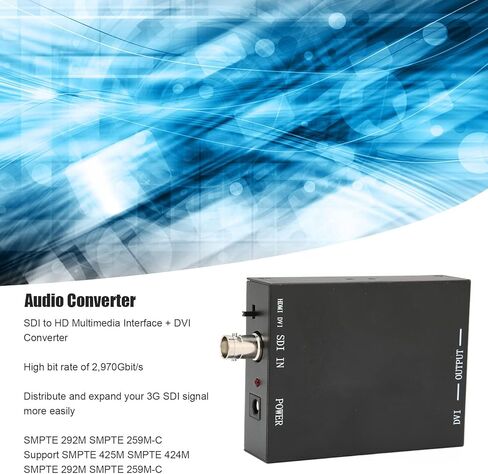 SDI to DVI Converter, SDI to HD Multimedia Interface/DVI Converter HD 1080P, SDI to HD Multimedia Interface Converter Supports HDSDI 3GSDI AC 100‑240V (US Plug) in Saudi Arabia