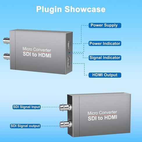 محول SDI إلى HDMI، يدعم 1080p HD/3G/SD-SDI إلى محول صوت فيديو HDMI لجهاز عرض شاشة الكاميرا، محول BNC إلى HDMI، مع SDIloopout in Kuwait