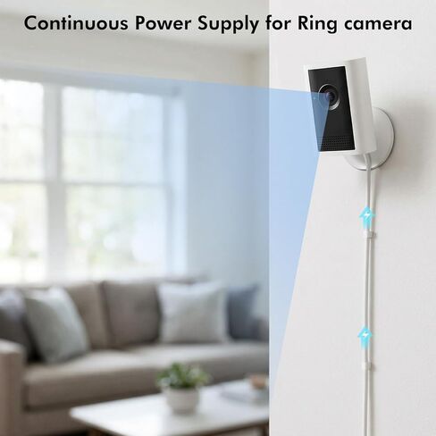 كابل طاقة ALERTCAM بطول 20 قدم متوافق مع Ring Indoor Cam Plus (2K)، سلك شحن USB C طويل التمديد لإمداد الطاقة المستمر، وليس للكاميرا الداخلية Ring (الجيل الثاني) in Saudi Arabia