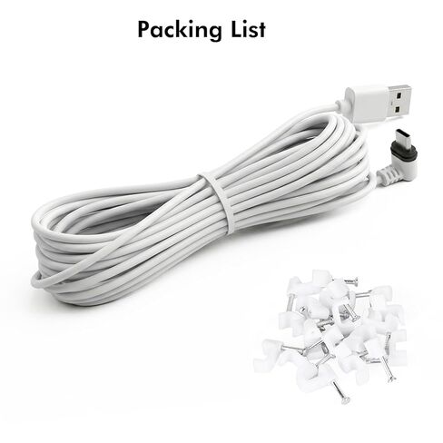 كابل طاقة ALERTCAM بطول 20 قدم متوافق مع Ring Indoor Cam Plus (2K)، سلك شحن USB C طويل التمديد لإمداد الطاقة المستمر، وليس للكاميرا الداخلية Ring (الجيل الثاني) in Saudi Arabia
