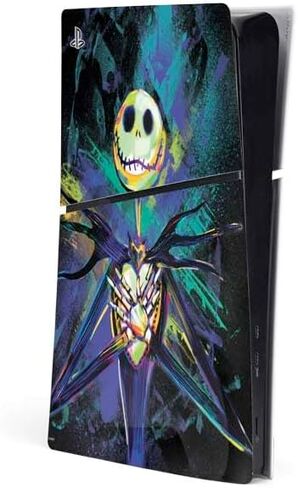 غلاف Skinit المخصص للألعاب متوافق مع وحدة التحكم PS5 Slim Digital Edition - مرخص رسميًا من Disney The Nightmare Before Christmas Jack and Sally من المفترض أن يتم تصميمهما in Kuwait