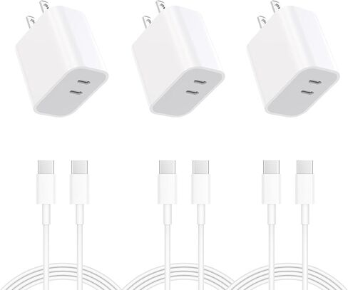 3-Pack i Phone 17 16 15 Fast Charger,20W Type C Chagrer,USB C Charger Block in Kuwait