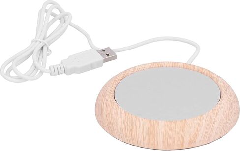 Portable USB Cup Heater Mat for Milk Tea Coffee, Fast Heating Coaster Pad with Safe Low Power Usage, Light Wood Grain in Saudi Arabia