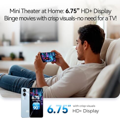 هاتف ذكي MIRO خفيف للغاية 192 جرامًا وشاشة كبيرة 6.75 بوصة - 4G 64 جيجابايت + 1 تيرابايت تخزين قابل للتوسيع، كاميرا مزدوجة 13 ميجابكسل AI 5 ميجابكسل أمامية، بطارية 4900 مللي أمبير، مقبس سماعة رأس 3.5 ملم، أندرويد 14، ثنائي شريحة الاتصال العالمية (أزرق) in Kuwait