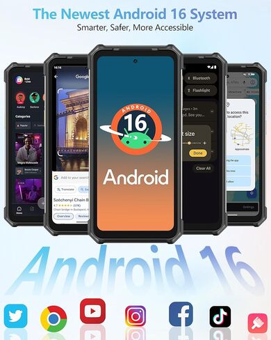 Ulefone RugKing 5 Pro Rugged Smartphone Android 16, 20000mAh(33W), 16GB(8+8)+256GB, 64MP+20MP Night Vision, 6.78" FHD+ Corning Gorilla Glass, IP69K Waterproof Phone, Versatile LED Light, Widevine L1 | Long-Lasting, Military-Grade, 976 lumens, 910 nits Bri in Saudi Arabia