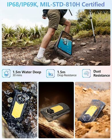 Ulefone RugKing 5 Pro Rugged Smartphone Android 16, 20000mAh(33W), 16GB(8+8)+256GB, 64MP+20MP Night Vision, 6.78" FHD+ Corning Gorilla Glass, IP69K Waterproof Phone, Versatile LED Light, Widevine L1 | Long-Lasting, Military-Grade, 976 lumens, 910 nits Bri in Saudi Arabia