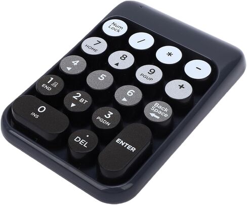 Yoidesu Cute Colorful Wireless Number Keypad, Dual Mode 2.4G & Bluetooth 18 Keys Number Pad, Color Printed Concave Keys & Smart Low Power for Laptop, Financial Accounting (Black) in Saudi Arabia