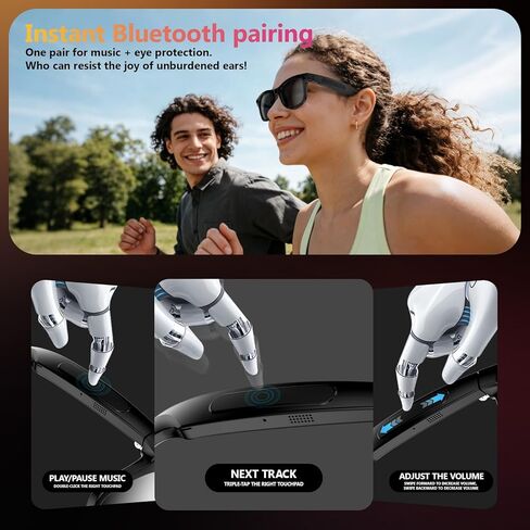 Camera Smart Glasses, 8MP HD 1080P Video Recording, AI Real-Time Voice Translation, Open-Ear Bluetooth Audio, Wearable Smart Glasses for Vlogging, Travel and Meetings in Saudi Arabia