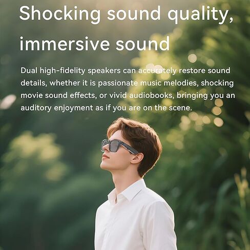 2026 AI Smart Glasses with Camera,8MP Anti-Shake Video Recording,2K HD Video & Photo Capture,Bluetooth Music,Voice/Calling,Real Time Translation, AI Voice Assistant,Object Recognition in Saudi Arabia