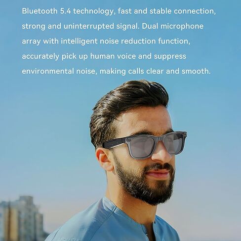 2026 AI Smart Glasses with Camera,8MP Anti-Shake Video Recording,2K HD Video & Photo Capture,Bluetooth Music,Voice/Calling,Real Time Translation, AI Voice Assistant,Object Recognition in Saudi Arabia