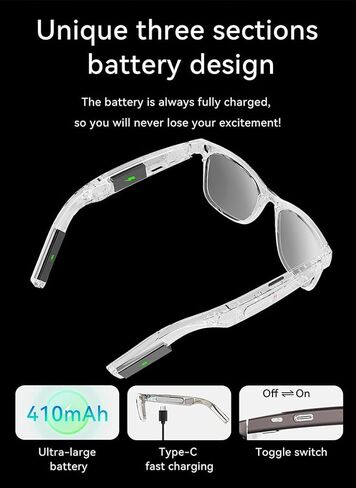 2026 AI Smart Glasses with Camera,8MP Anti-Shake Video Recording,2K HD Video & Photo Capture,Bluetooth Music,Voice/Calling,Real Time Translation, AI Voice Assistant,Object Recognition in Saudi Arabia