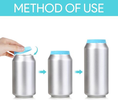12 Pcs Silicone Soda Can Lids, Reusable Coke Can Covers for Soda, Leak Proof Bottle Protectors, Fits 2.1 Standard Inch Beverage, Beer, Orange Juice, Juice(Includes 6 Pcs Bottle Opener) in Saudi Arabia