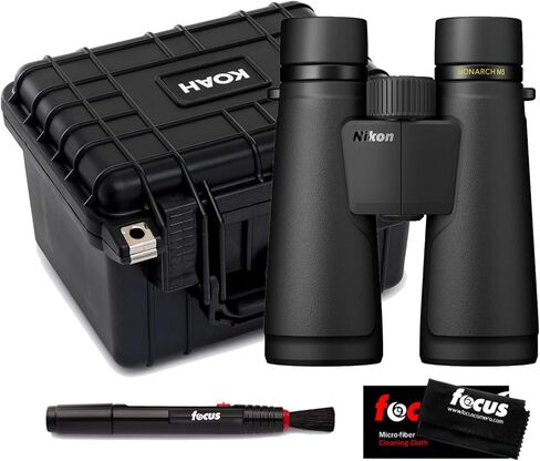 Nikon Monarch M5 10X50 Binoculars (Black) Bundle with Hard Carry Case, Cleaning Cloth and Pen (4 Items) in Saudi Arabia