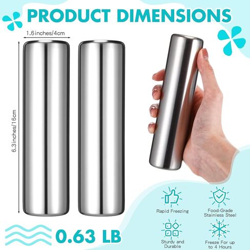 Honeydak 4 Pcs Stainless Steel Ice Packs for Lunch Boxes Travel Reusable Freezer Packs 304 Food Grade Metal Cooling Cube for Bag Cooler Bento Box Camping, No Water Needed in Saudi Arabia