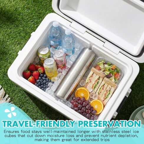 Honeydak 4 Pcs Stainless Steel Ice Packs for Lunch Boxes Travel Reusable Freezer Packs 304 Food Grade Metal Cooling Cube for Bag Cooler Bento Box Camping, No Water Needed in Saudi Arabia