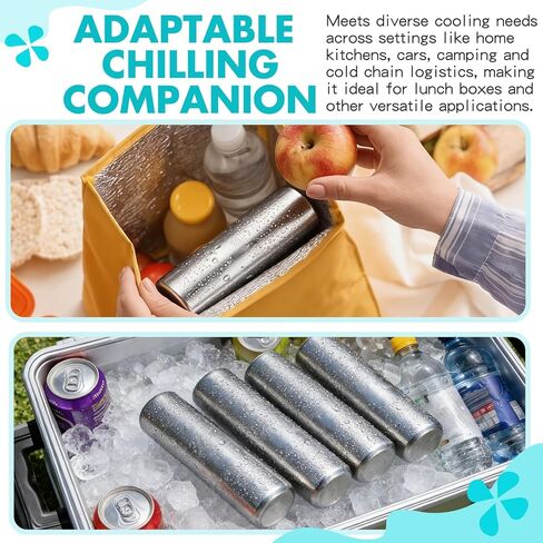 Honeydak 4 Pcs Stainless Steel Ice Packs for Lunch Boxes Travel Reusable Freezer Packs 304 Food Grade Metal Cooling Cube for Bag Cooler Bento Box Camping, No Water Needed in Saudi Arabia