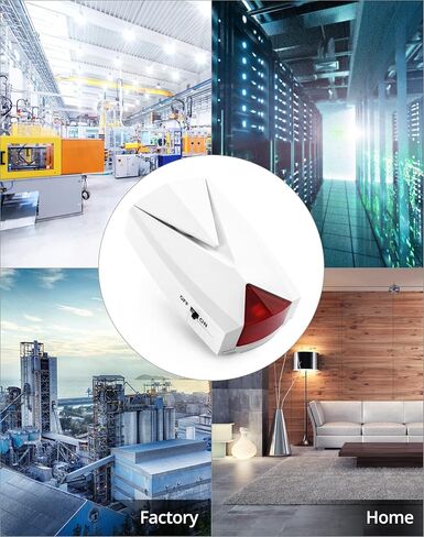 QWORK Power Failure Alarm, 118 db Loud Siren with LED Light, 110V to 220V, Off/On Alert in Saudi Arabia