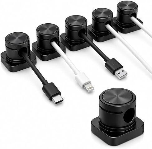 Magnetic Cable Organizer 8 Pack, Cord Organizer Clips for Desk, Strong Adhesive Cable Management, Wire Holder for Office, Home, Car Fits USB, Phone Charger & More in Saudi Arabia