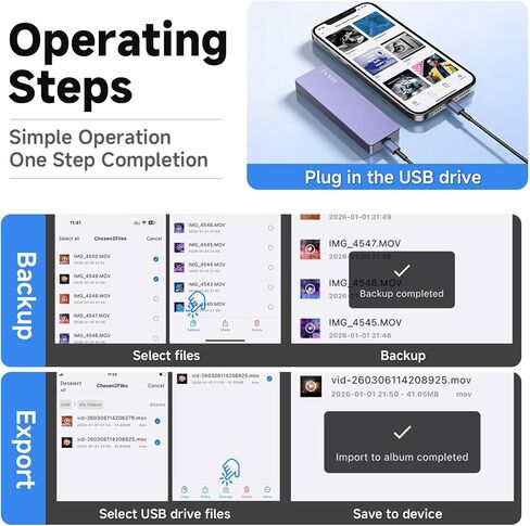 FUNNYPANDA SSD, Portable Hard Drive 128GB Comes with a Dedicated App High-Capacity Storage for Phones, PCs, and Laptops Store Photos, Videos, and Contacts One-Click Smart Quick Backup Plug and Play in Saudi Arabia