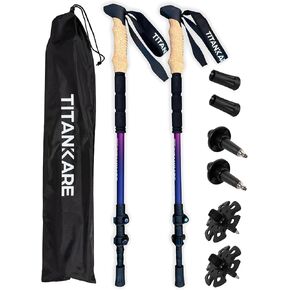 Collapsible Lightweight Trekking Poles – Walking Sticks for Seniors, Cork Grips Adjustable Carbon Fibre Nordic Poles for Men, Women, Hiking Ultralight for Backpacking or Camping –Carbon Pro in Saudi Arabia
